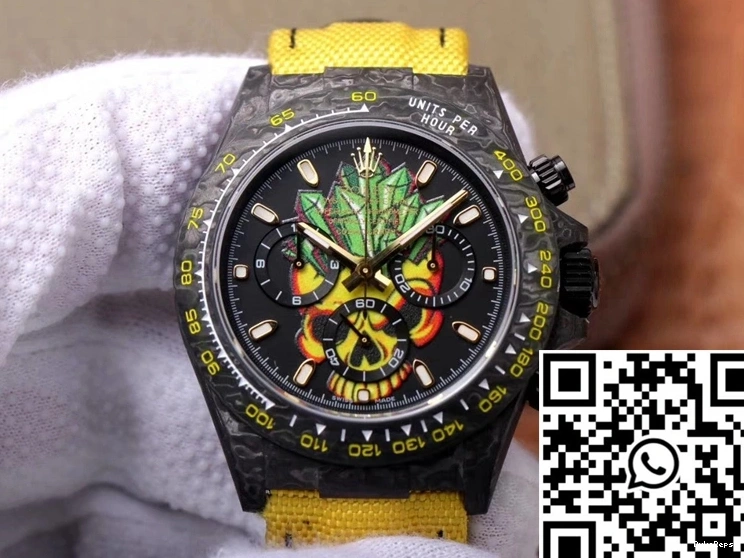Cosmos Color Carbon Chronograph Rolex Edition Fiber Daytona Dial Skull 0918